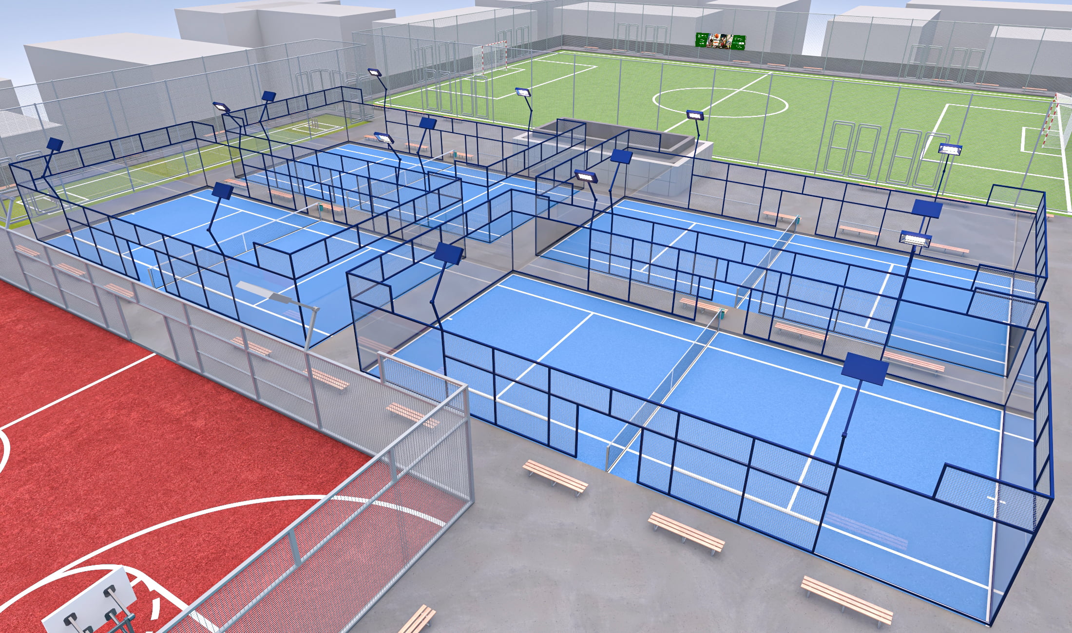 commercial sports court construction UAE إنشاء الملاعب التجارية